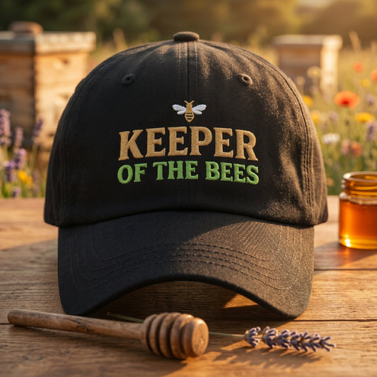 Keeper Of The Bees Dad Hat | Embroidered Beekeeper Cap