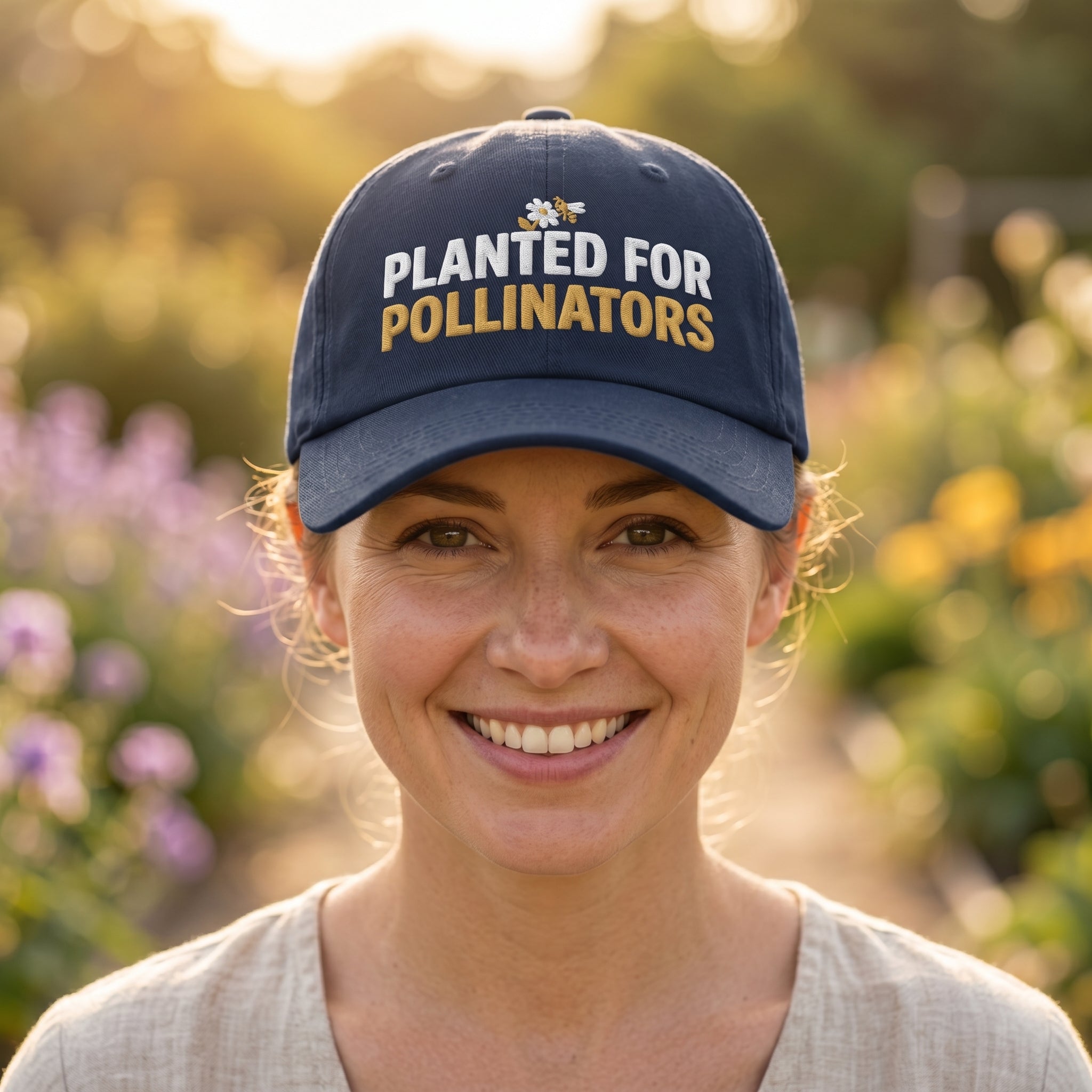 Planted For Pollinators Dad Hat – Gardener Gift