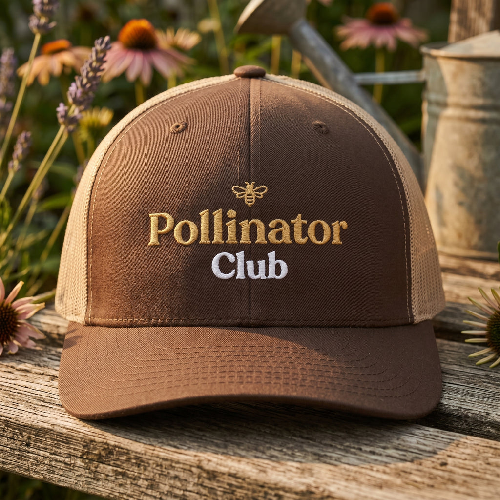 Pollinator Club embroidered trucker hat 