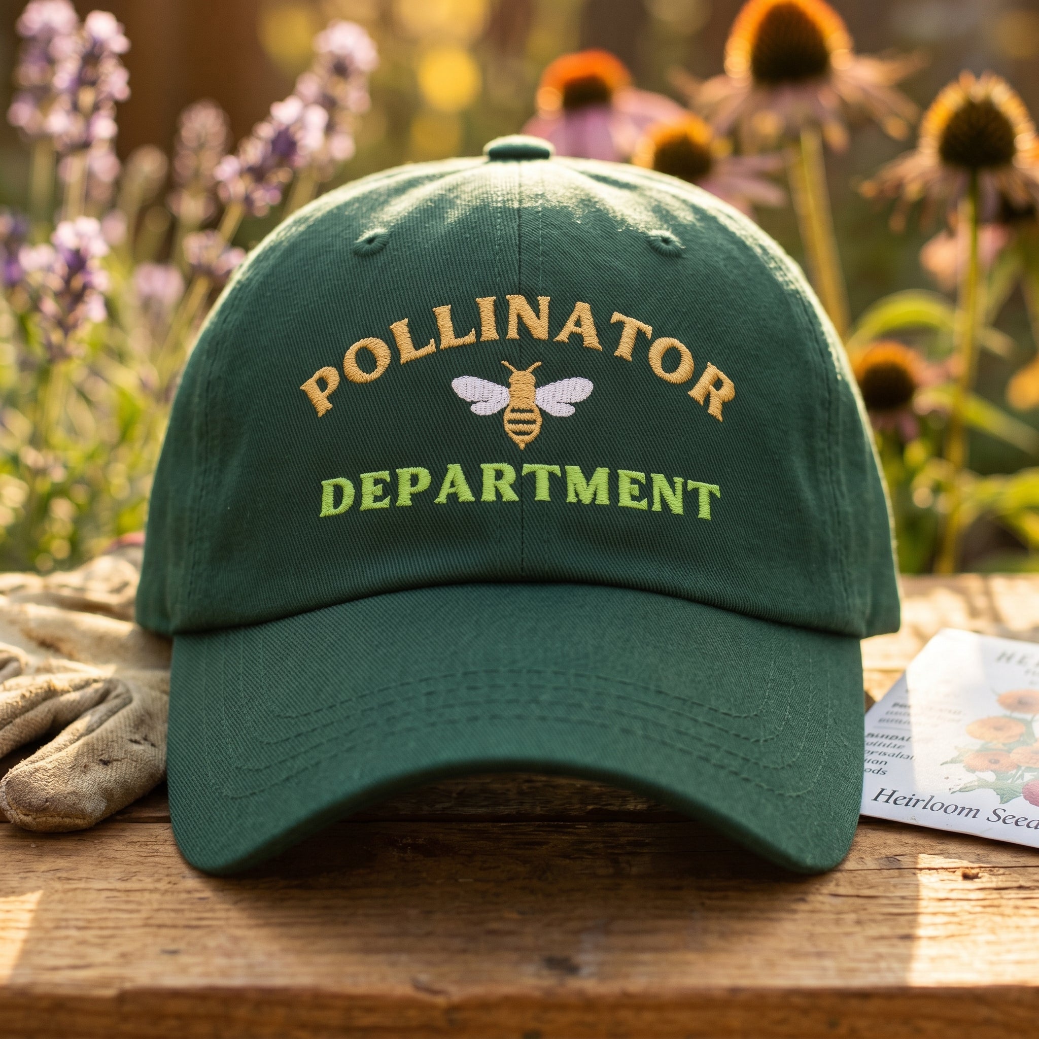 Pollinator Department Dad Hat – Gardener and Bee-Lover Gift