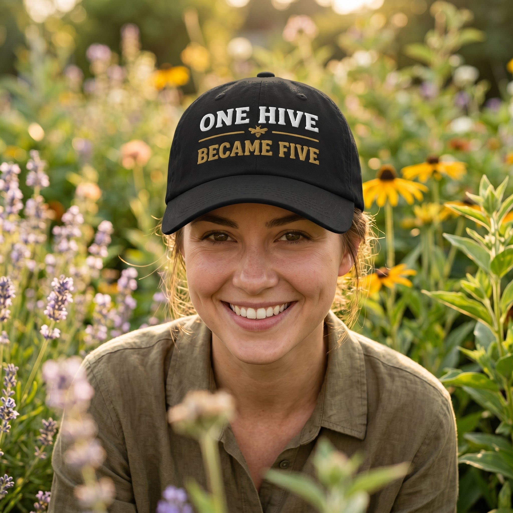 One Hive Became Five Dad Hat – Funny Beekeeper Gift