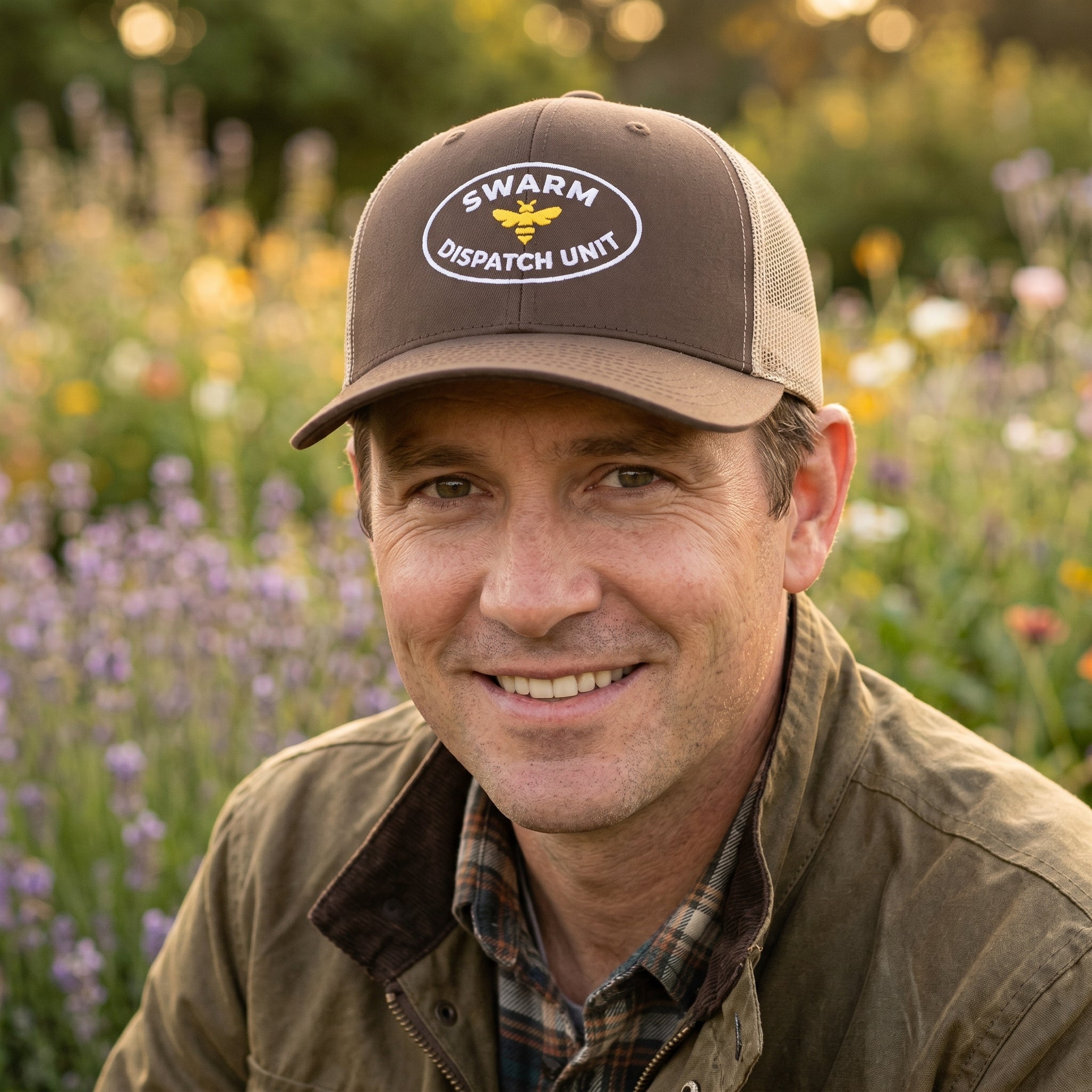 Swarm Dispatch Unit Trucker Hat – Beekeeper Gift