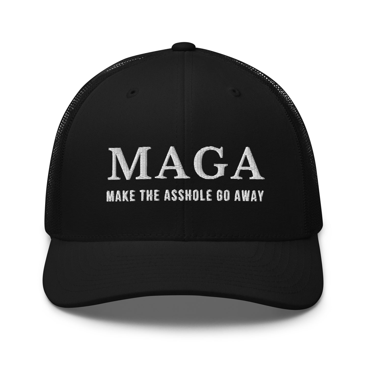 MAGA Make The Asshole Go Away Trucker Cap, Anti Trump Embroidered Ha