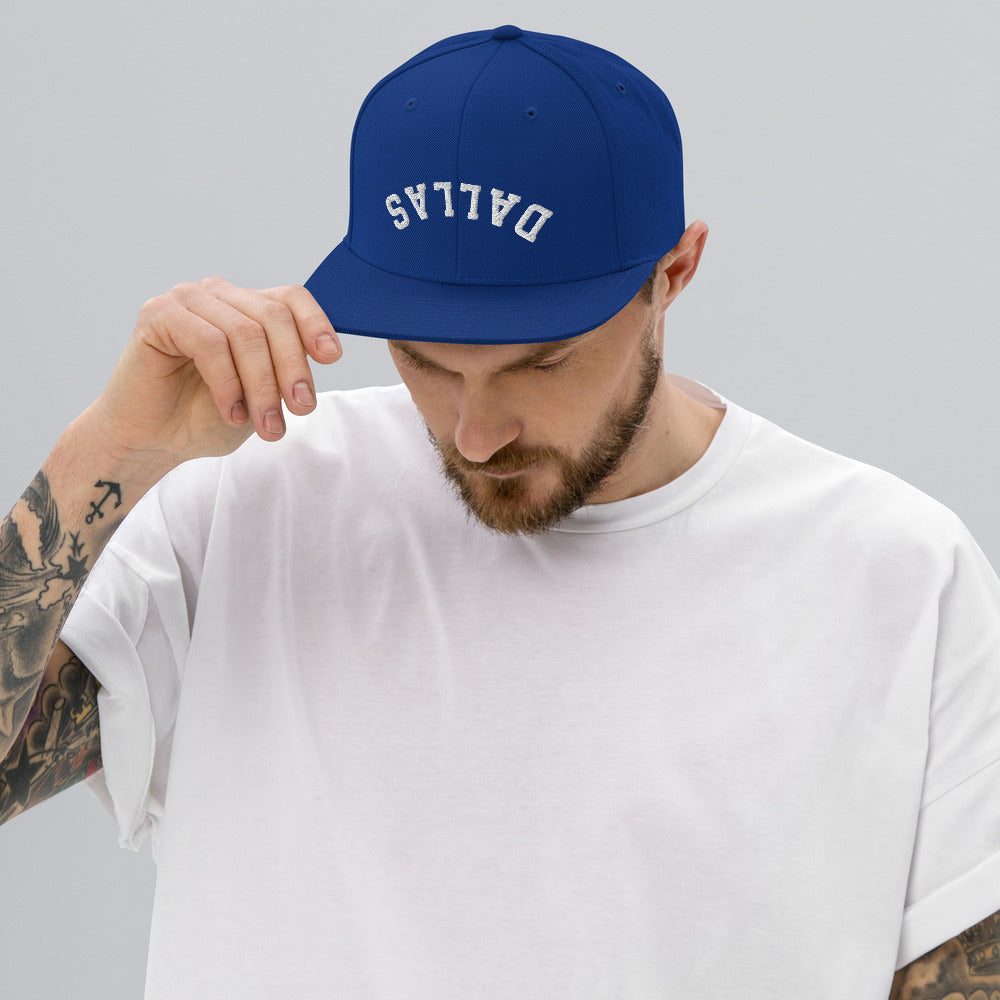 Upside Down Dallas Dad Hat, Inverted Dallas Embroidered Hat 
